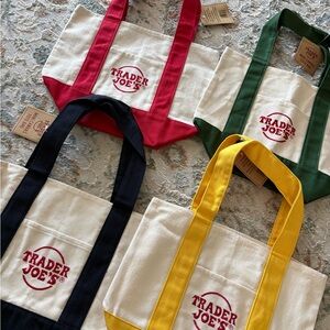 Trader Joe's Canvas Tote Bags Set - Mini Size
